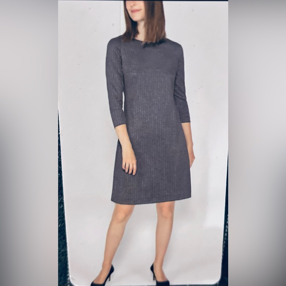 NWT Rachel Roy Pinstriped Sheath Dress 3/4 Sleeve Office Career Chic Minimalist